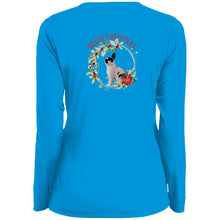 Merry Brit Christmas  Ladies' Moisture-Wicking Long Sleeve V-Neck Tee