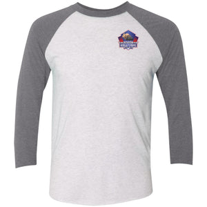 Silver Nationals 2024 Tri-Blend 3/4 Sleeve Raglan T-Shirt Chest and Full Back Design