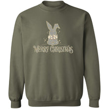 Merry Christmas Rabbit Grey & Gold Adult Crewneck