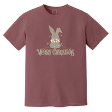 Merry Christmas Rabbit Grey & Gold Adult Comfort Color T-shirt