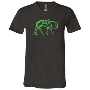 Western Stock Horse Unisex Jersey SS V-Neck T-Shirt