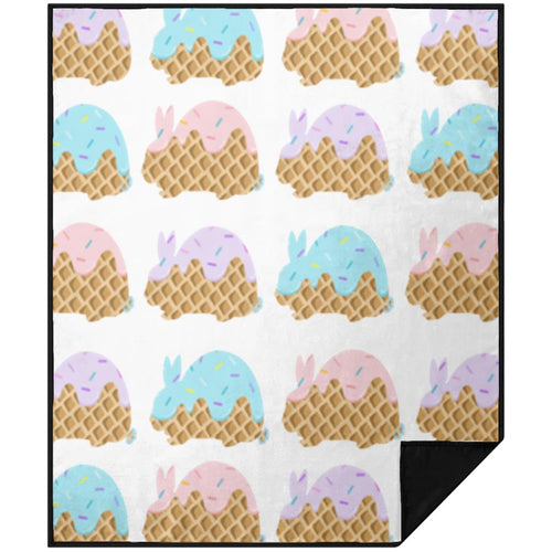 3 Scoops of Rabbit Premium Picnic Blanket 50x60