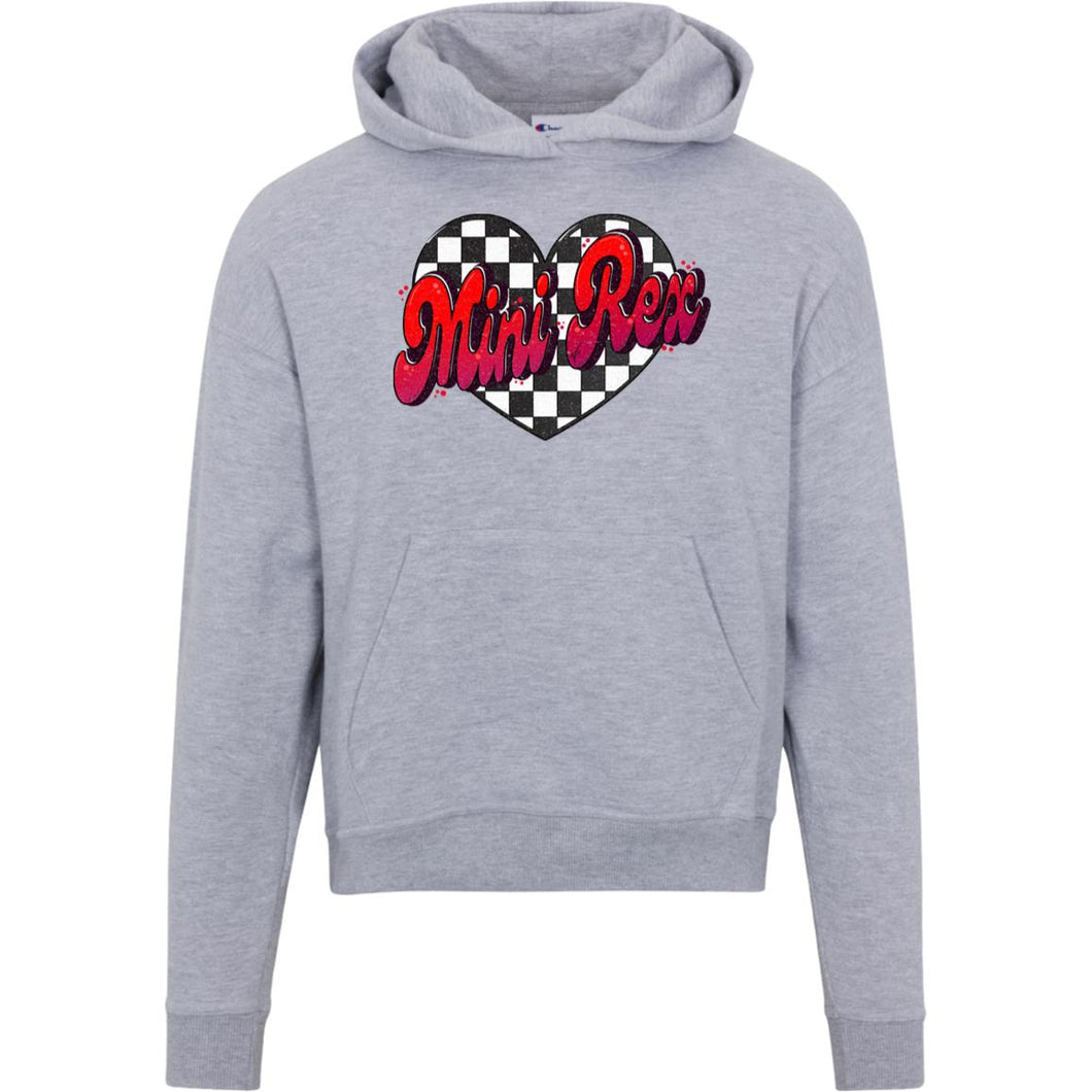 Mini Rex Grunge Checkered Heart Champion Womens Powerblend Hoodie