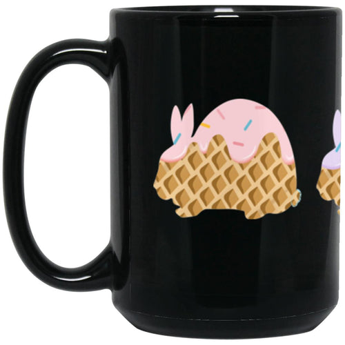 3 Scoops of Rabbit 15oz Black Mug