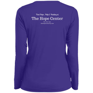 The Hope Center Ladies' Moisture-Wicking Long Sleeve V-Neck Tee