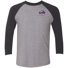 Silver Nationals 2024 Tri-Blend 3/4 Sleeve Raglan T-Shirt Chest and Full Back Design