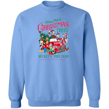 Mickey's Christmas Trees Adult Crewneck Pullover Sweatshirt