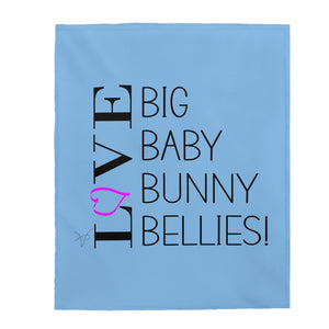 Velveteen Plush Blanket- Big baby bunny bellies