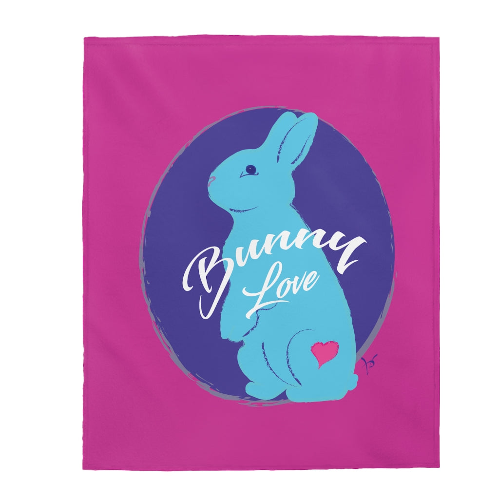 Velveteen Plush Blanket-Bunny Love