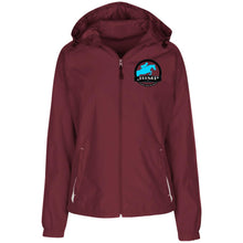 Ladies' Jersey-Lined Hooded Windbreaker- Jump Badge Embroidered