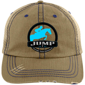Jump Badge embroidered Distressed Trucker Cap