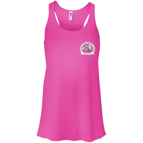 ESAHA Ladies Flowy Racerback Tank w/ White Ink Back Design