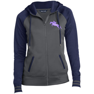 Jump purple Ladies' Moisture Wick Full-Zip Hooded Jacket