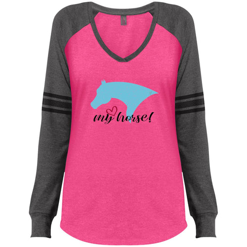 My Horse Ladies' Game LS V-Neck T