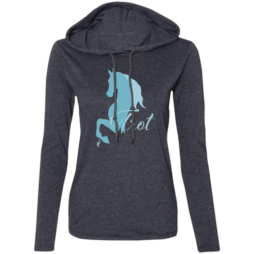 Trot Teal Ladies' LS T-Shirt Hoodie