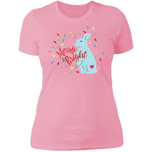 Merry & Bright Rabbit Ladies' Boyfriend T-Shirt