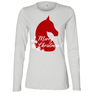 Equestrian Christmas Ladies' Jersey LS Missy Fit