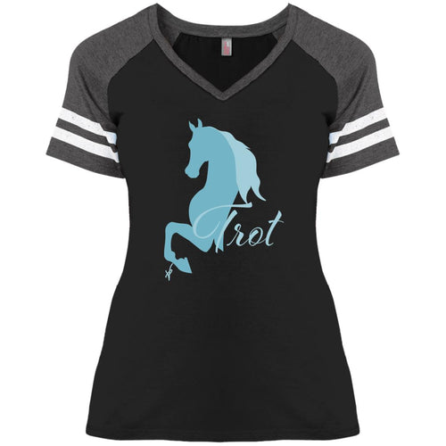 Trot Teal Ladies' Game V-Neck T-Shirt