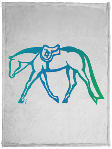 Hunter Under Saddle fade Plush Fleece Blanket - 30x40