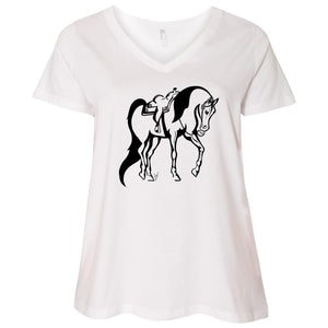 Ladies' Curvy V-Neck T-Shirt