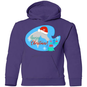Horsey Christmas Youth Pullover Hoodie