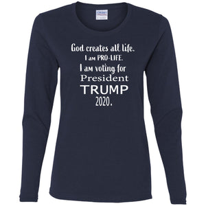 President Trump 2020 Ladies' Cotton LS T-Shirt