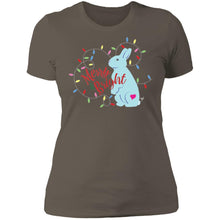 Merry & Bright Rabbit Ladies' Boyfriend T-Shirt