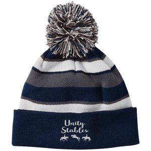 Unity Stables Striped Beanie with Pom