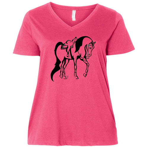 Ladies' Curvy V-Neck T-Shirt