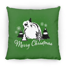 Two Sided Christmas Rabbit Square Pillow 18x18