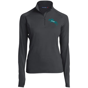 Jump teal logo Women's 1/2 Zip Performance Pullover