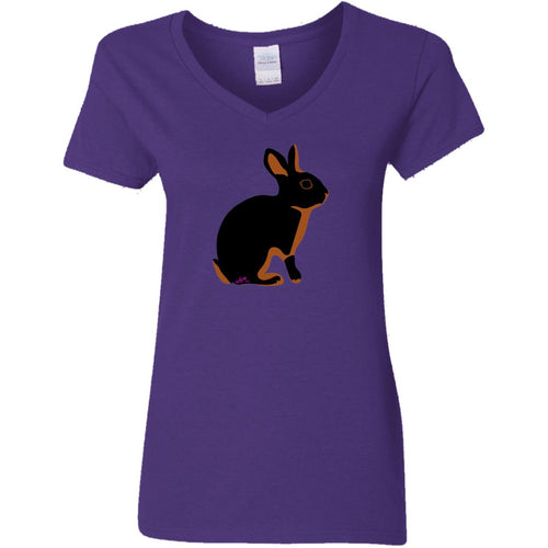 Tan Ladies' V-Neck T-Shirt