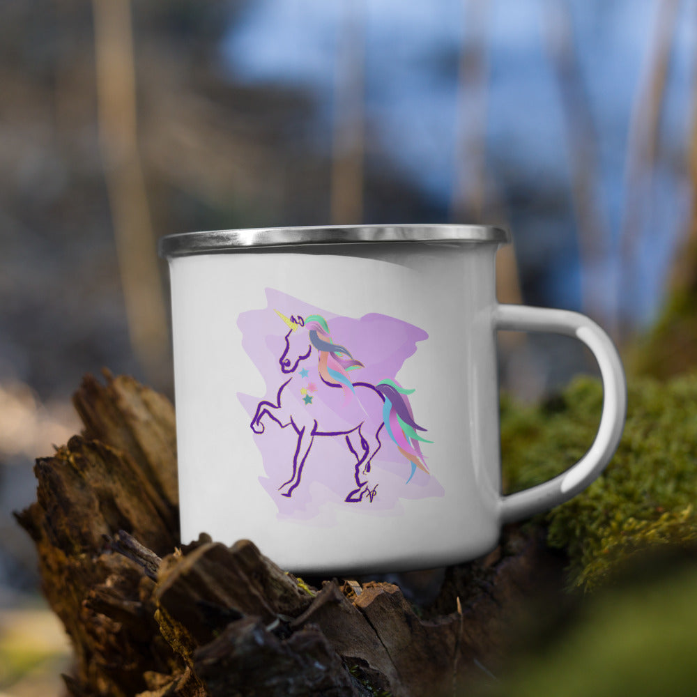 Trotting Unicorn Enamel Mug