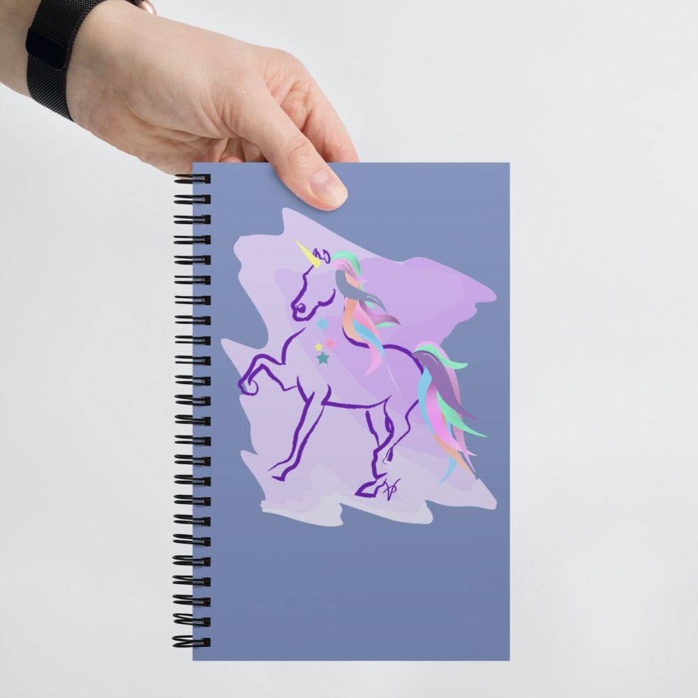 Trotting Unicorn Spiral notebook