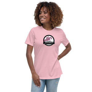 Women's Relaxed T-Shirt- Jump Badge Print